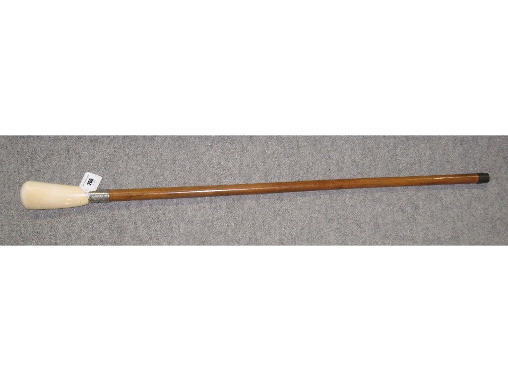 Appraisal: Ivory handled walking stick dated