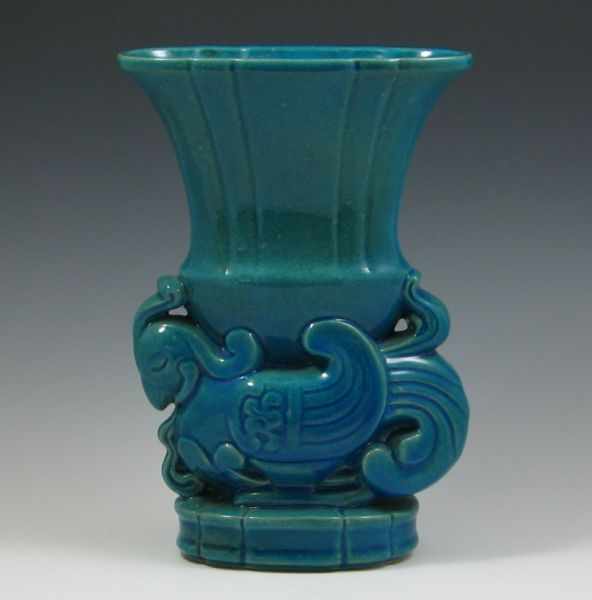 Appraisal: Cowan Chinese Bird Vase marked die impressed Cowan seal excellent