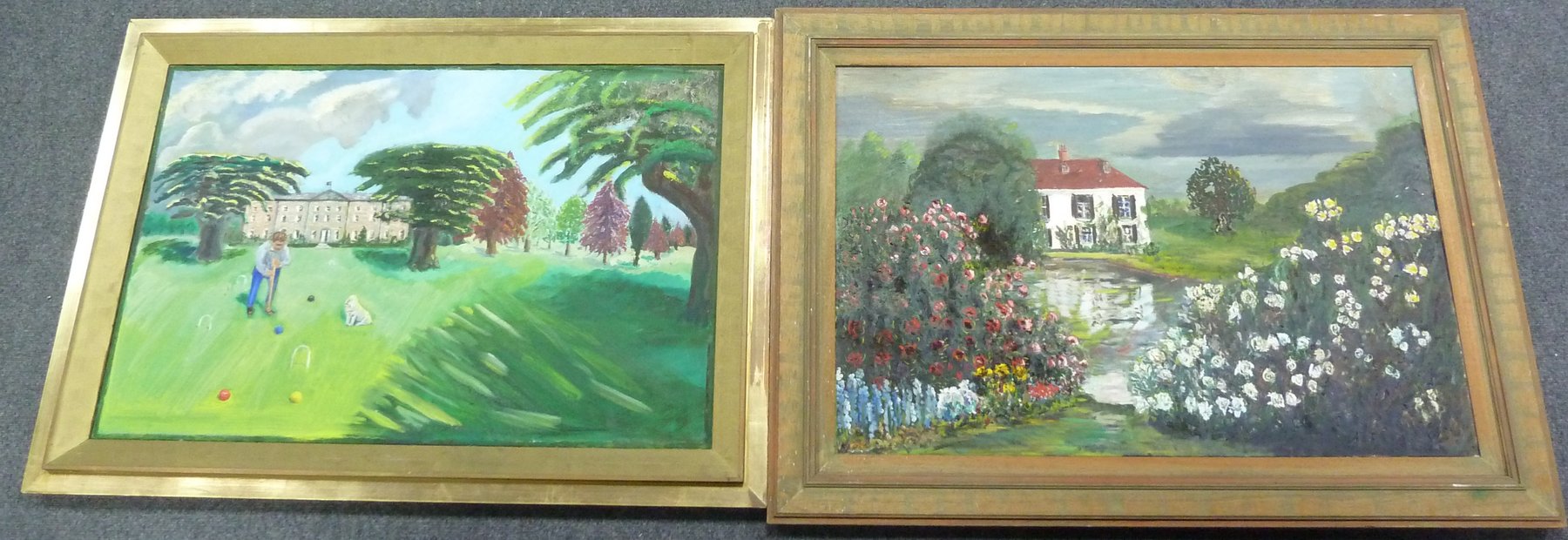 Appraisal: Kenneth Wagg View of a Country House oil on canvas