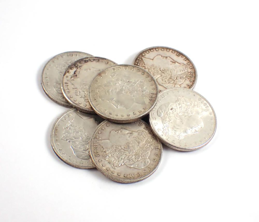 Appraisal: EIGHT U S SILVER MORGAN DOLLARS -CC -O -S -O