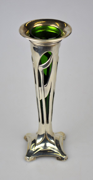 Appraisal: An Edwardian Art Nouveau silver specimen flute vase with pierced