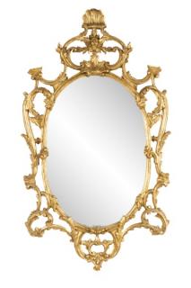 Appraisal: Italian Giltwood Rococo Style Wall Mirror Italian first half th