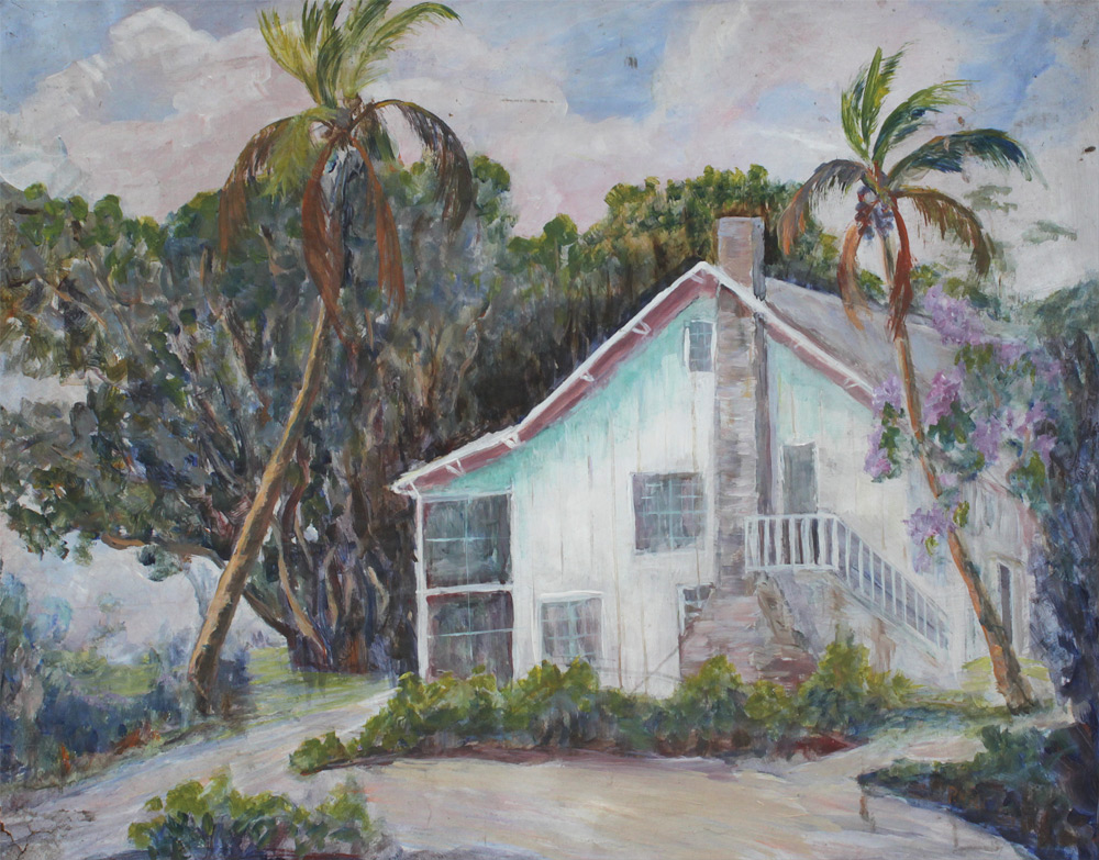 Appraisal: HILL Polly American - Landscape with Palms and White House