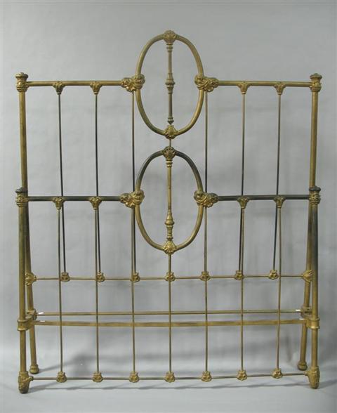 Appraisal: GOLD PAINTED IRON BED The head and foot board with