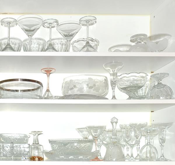 Appraisal: A COLLECTION OF ASSORTED CRYSTAL GLASS STEMWARE BOWLS PLATES AND