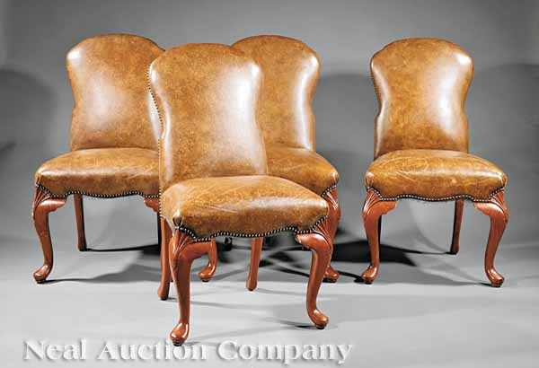 Appraisal: A Set of Four George III-Style Mahogany Side Chairs each