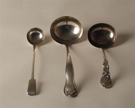 Appraisal: Three Sterling Ladles one English with Birmingham date mark for