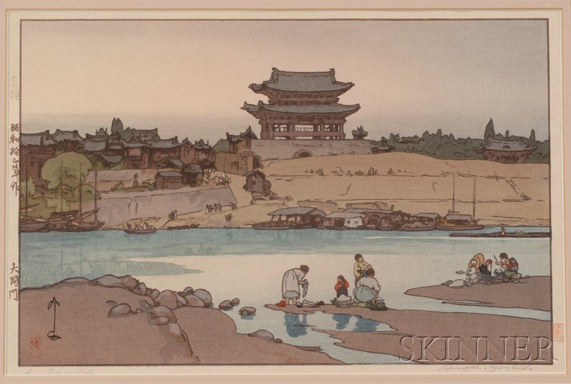 Appraisal: Yoshida Hiroshi Daido Gate signed in pencil and with jizuri