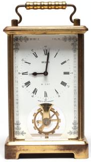 Appraisal: Bulova Carriage Clock The brass case displaying a white face