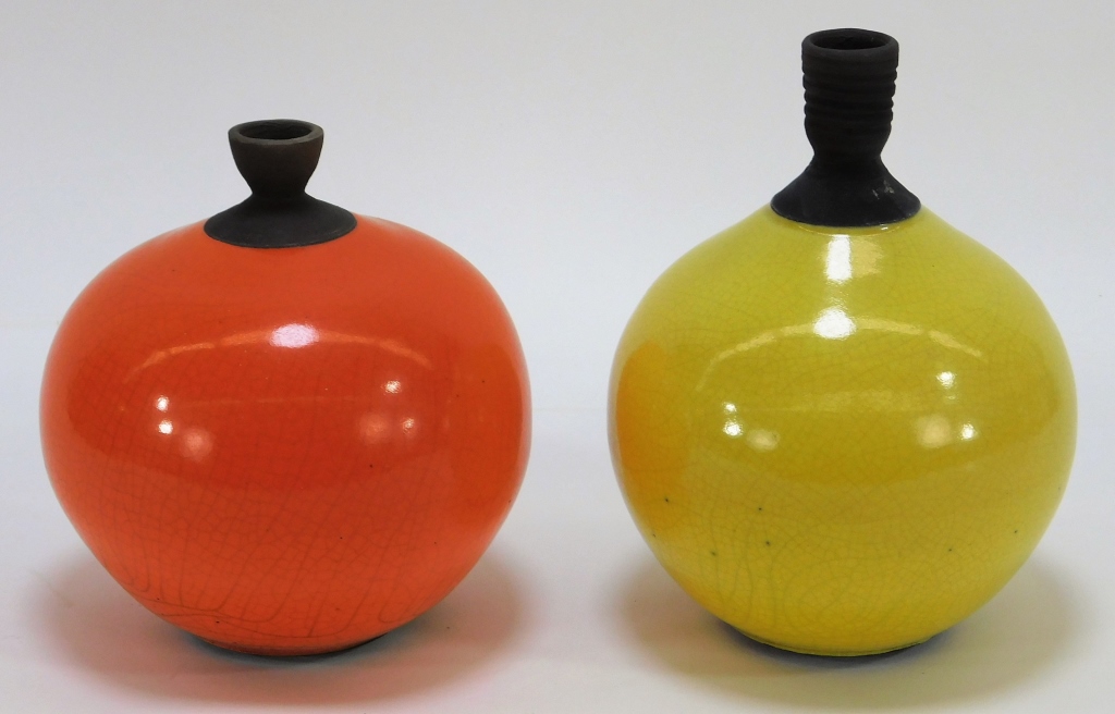 Appraisal: PR MODERN SCANDINAVIAN SPHERICAL ART POTTERY VASES Scandanavia Circa Includes