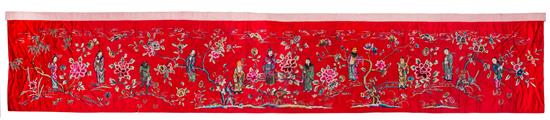 Appraisal: Sale Lot A Chinese Embroidered Silk Panel of rectangular form