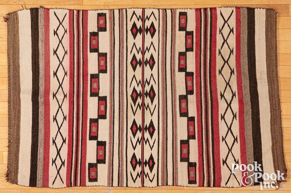 Appraisal: Navajo Indian blanket Navajo Indian blanket early th c with