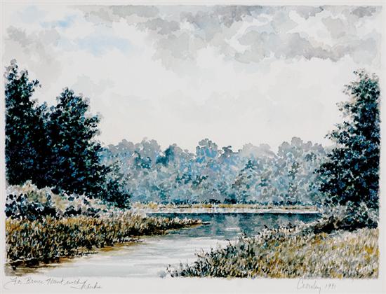 Appraisal: Crowley American th century MARSH LANDSCAPE watercolor framed signed dated