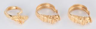 Appraisal: Set K Etruscan style Jewelry Pair K yellow gold panther