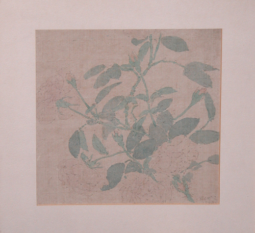 Appraisal: Peonies E L M x inches Color Woodblock on laid