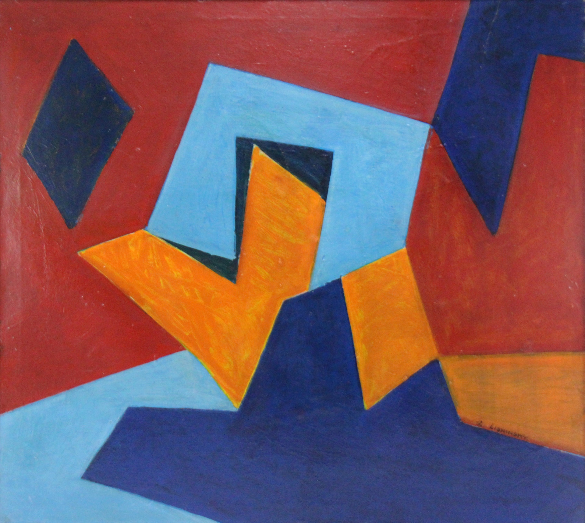 Appraisal: ABRAHAM LISHINSKY AMERICAN RUSSIAN - Oil on canvas Abstract Composition