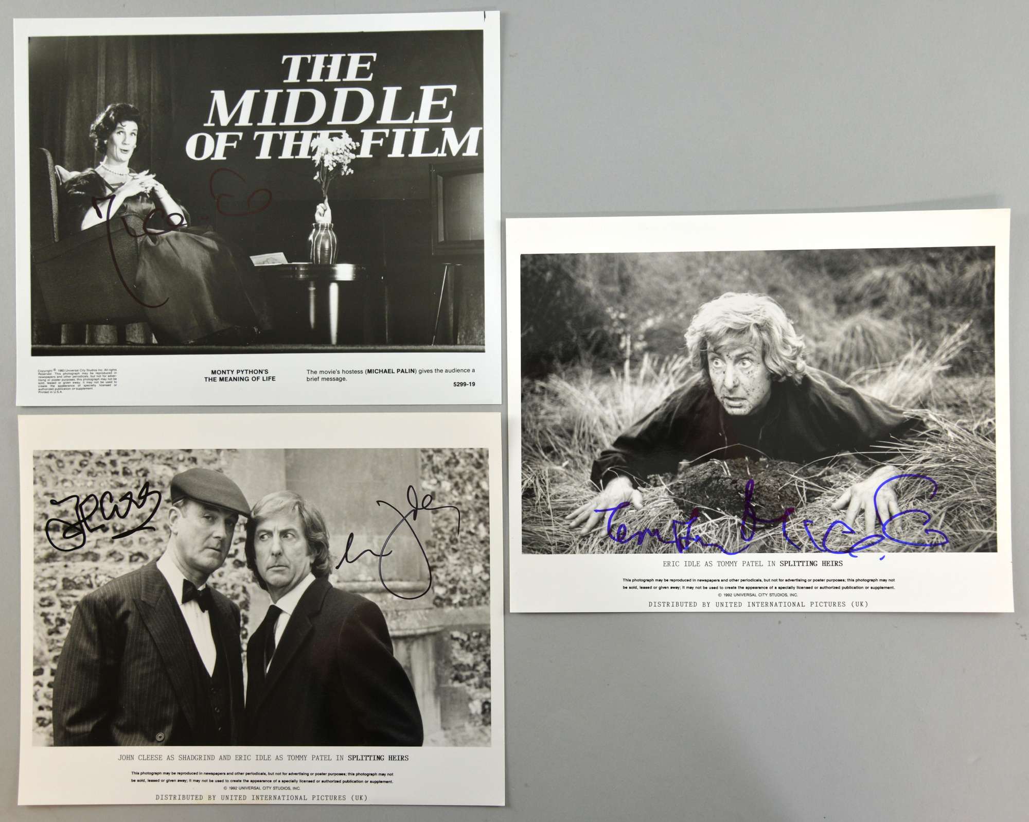 Appraisal: Monty Python related three signed promotional x photographs including John