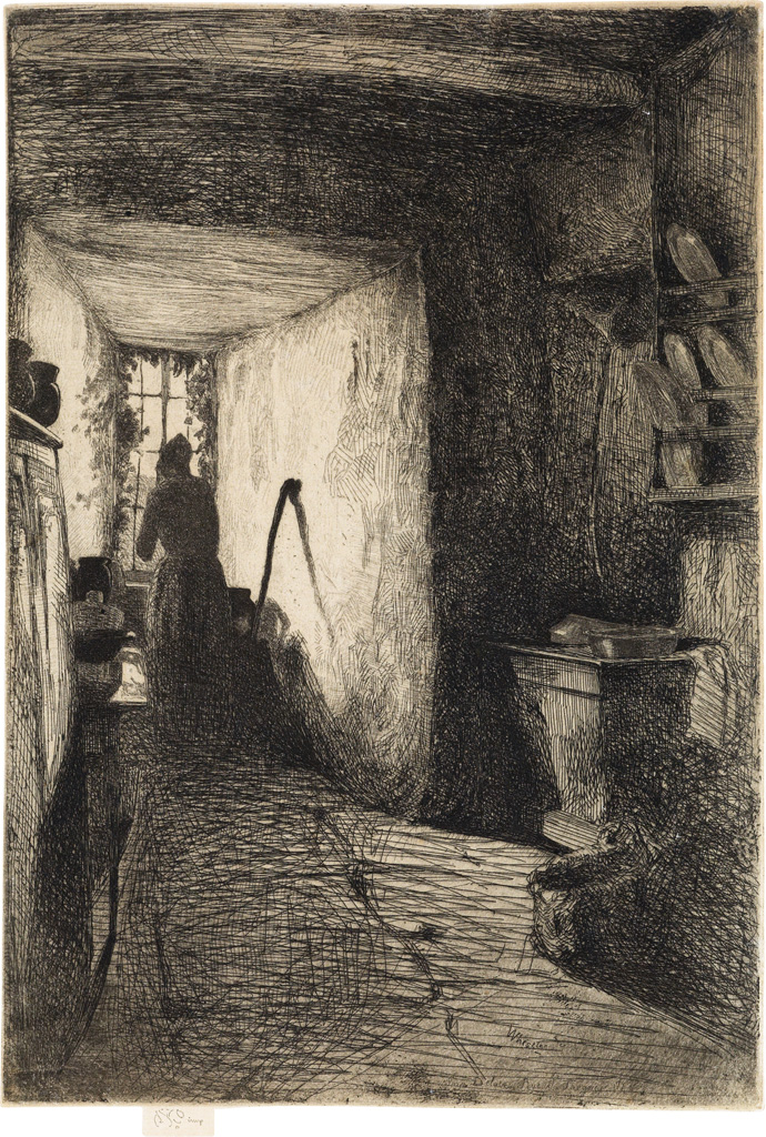 Appraisal: JAMES A M WHISTLER The Kitchen Etching and drypoint printed