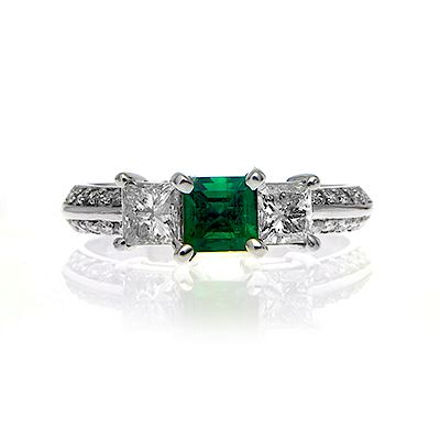 Appraisal: k Gold Emerald and Diamond Ring EMERALD AND DIAMOND RING