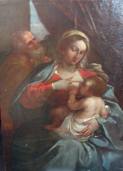 Appraisal: ITALIAN SCHOOL th century The Holy Family oil on panel