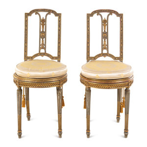 Appraisal: A Pair of Louis XVI Style Painted and Parcel Gilt