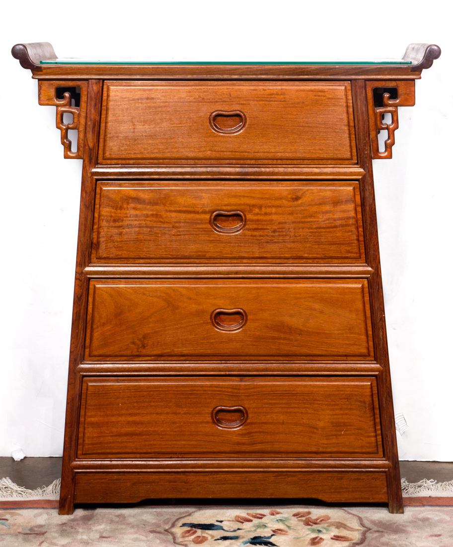 Appraisal: CHINESE HARDWOOD CABINET Chinese hardwood cabinet h x w x