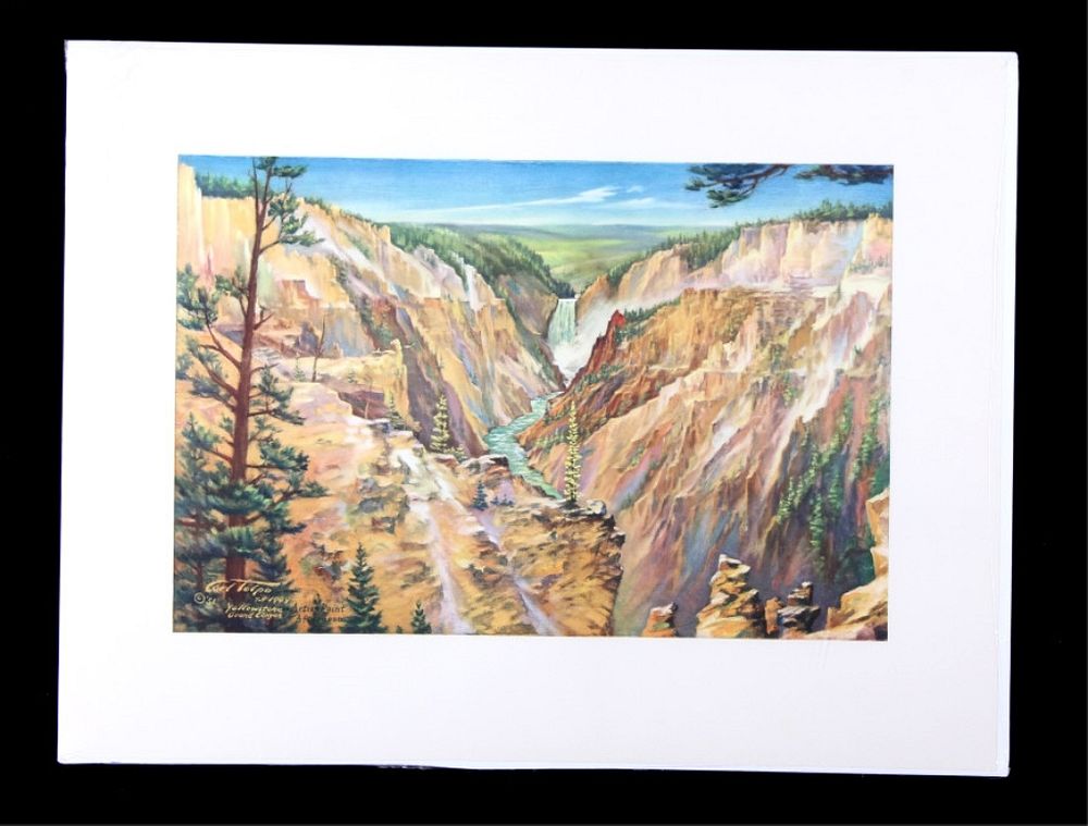 Appraisal: Carl Tolpo Yellowstone Park c Litho's The lot features a