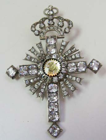 Appraisal: A Victorian Sterling and Paste Cruciform Pendant the clear stone