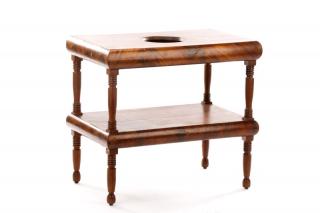 Appraisal: American Empire Burled Mahogany Wash Stand American mid th century