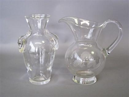 Appraisal: Crystal vase and water pitchersteuben glass co new york th