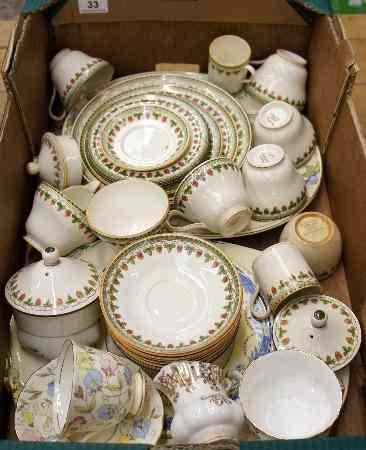 Appraisal: Large Tray of Wedgwood Strawberry Tea Ware and Royal Winton