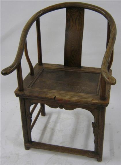 Appraisal: Chinese yumu horseshoe chair th century