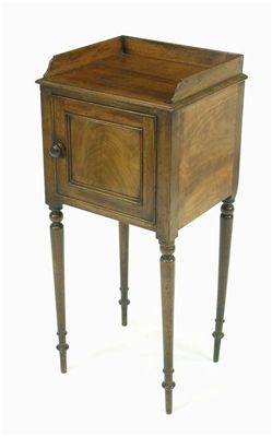 Appraisal: An early th century mahogany pot cupboard the three quarter