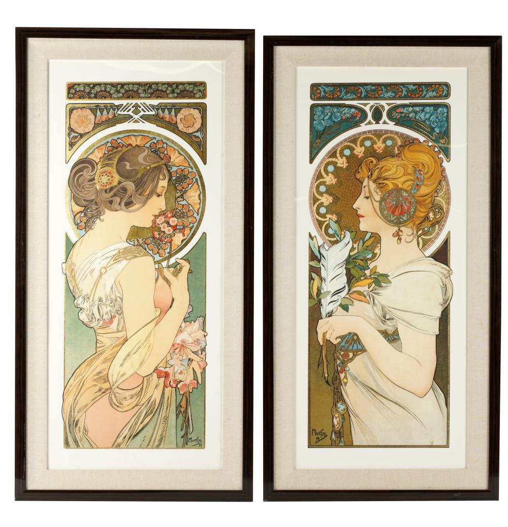 Appraisal: AFTER ALPHONSE MUCHA PLUME ET PRIMEVERE each lithograph each with