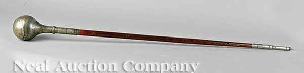 Appraisal: An American Rosewood and Silverplate Presentation Parade Baton inscribed Presented