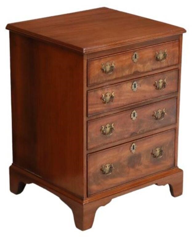 Appraisal: Petite Georgian style mahogany chest nightstand early th c case