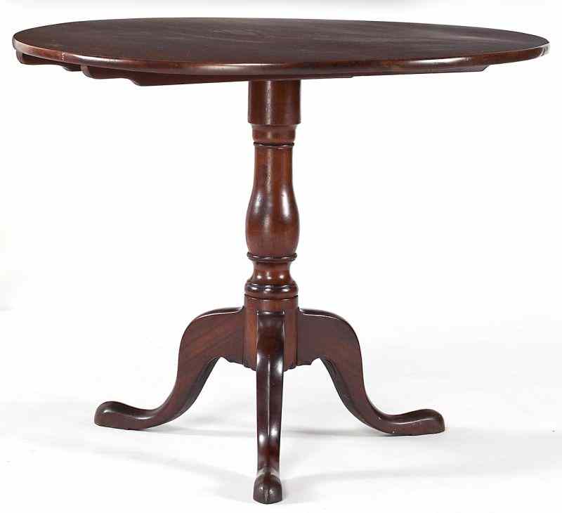 Appraisal: American Queen Anne Tilt Top Table th century walnut circular