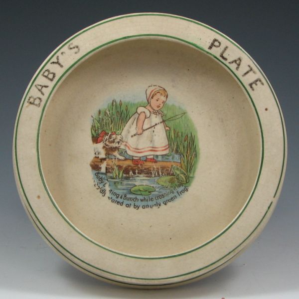 Appraisal: Roseville Juvenile baby bunting nursery rhyme rolled edge edge plate