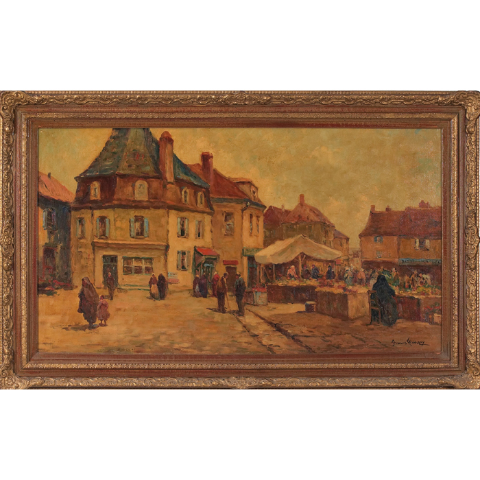 Appraisal: Dennis Ainsley American - ''Market Square '' c oil on