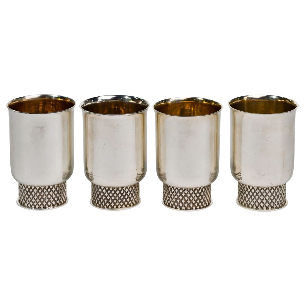 Appraisal: ANTHONY ELSON STERLING SILVER GOLD WASH CUPS cups dated London