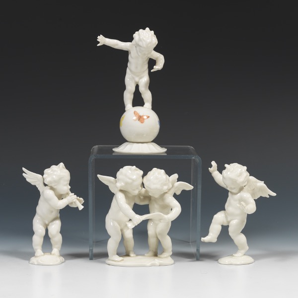 Appraisal: FOUR HUTSCHENREUTHER SELB PORCELAIN ANGELS from to Four porcelain figurines