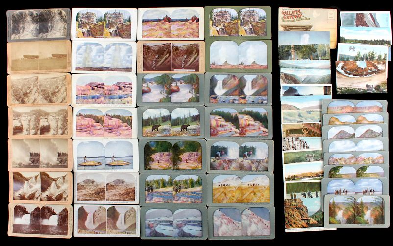 Appraisal: Yellowstone Park Stereoview Postcard Collection This is a collection of