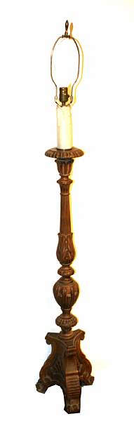 Appraisal: An Italian Baroque style walnut pedestal height in