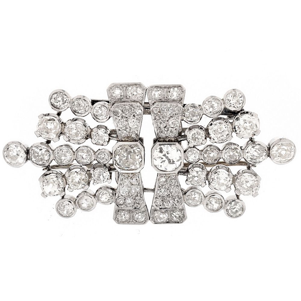 Appraisal: Art Deco Diamond and Platinum Brooch Art Deco Approx Carat