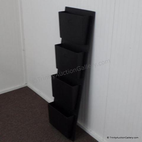 Appraisal: Metal Wall Mount Section Magazine File Rack Like new never