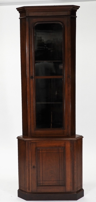 Appraisal: VICTORIAN BLACK WALNUT SINGLE DOOR CORNER CABINET United States Circa