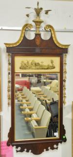 Appraisal: Federal style mahogany two part mirror ht wd Federal style