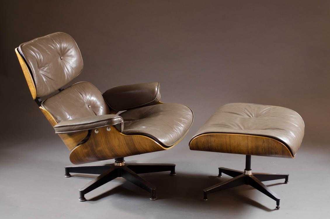 Appraisal: EAMES LOUNGE CHAIR AND OTTOMAN Charles and Ray Eames design