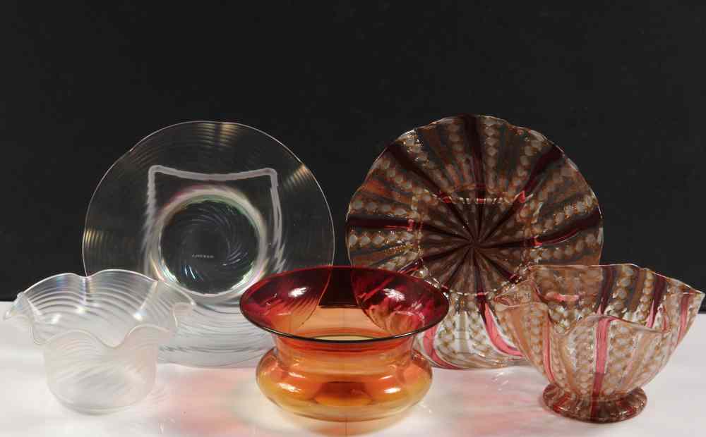 Appraisal: SETS ART GLASS IN PCS - Including Steuben Iridescent Swirl