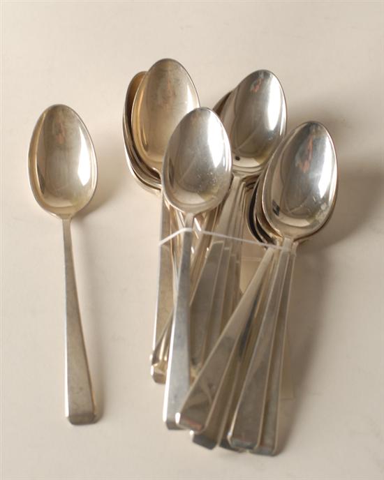 Appraisal: Eighteen Craftsman Sterling Teaspoons by Towle not monogrammed Total weight